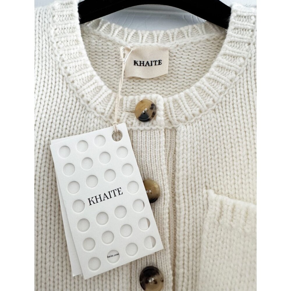 Khaite “Lavan” Cashmere Cropped Cardigan in Ivory, size XS - Picture 10 of 13